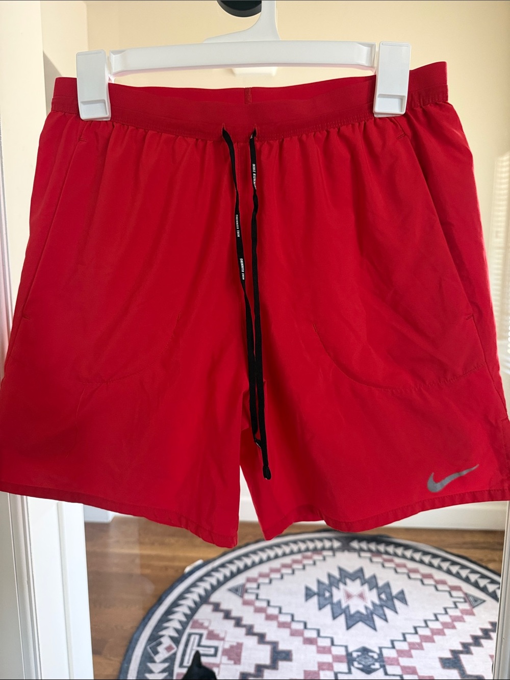 Men’s Nike Red running Shorts with Black Drawstring size medium